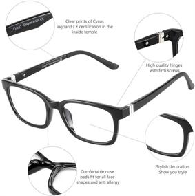 img 2 attached to 👓 Cyxus Oversized Square Metal Blue Light Blocking Glasses: Protect Your Eyes from Harmful Screen Rays without a Prescription