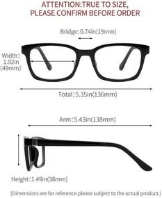 img 1 attached to 👓 Cyxus Oversized Square Metal Blue Light Blocking Glasses: Protect Your Eyes from Harmful Screen Rays without a Prescription