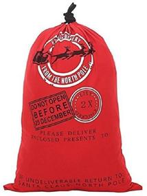 img 4 attached to 🛍️ Large Christmas Bags Santa Sacks - Reusable Cotton Sack Designs - Red Express Delivery Design - 27x19 Size by Jolly Jon ® (Red Express Delivery) - Improve Your SEO