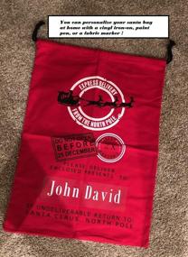 img 1 attached to 🛍️ Large Christmas Bags Santa Sacks - Reusable Cotton Sack Designs - Red Express Delivery Design - 27x19 Size by Jolly Jon ® (Red Express Delivery) - Improve Your SEO