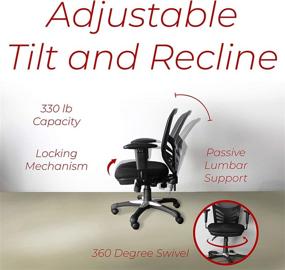 img 2 attached to 🪑 Hercke Deluxe Mesh Back Ergonomic Lumbar Support Office Chair with 360 Degree Swivel – Breathable Sponge Cushion, Adjustable & Heavy Duty Black Design