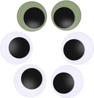 👀 glow-in-the-dark luminous giant wiggle eyes - 3 inches (6 pack) with self adhesive, including 2 bonus googly eyes pack logo