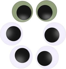 img 4 attached to 👀 Glow-in-the-Dark Luminous Giant Wiggle Eyes - 3 Inches (6 Pack) with Self Adhesive, including 2 Bonus Googly Eyes Pack