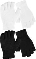 cooraby fingerless gloves: stylish knitted stretchy men's accessories for gloves & mittens logo