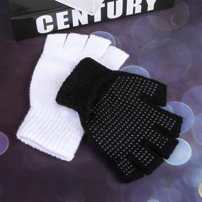 img 1 attached to Cooraby Fingerless Gloves: Stylish Knitted Stretchy Men's Accessories for Gloves & Mittens