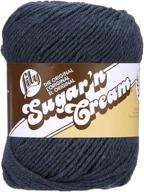 🧶 lily sugar 'n cream super size solid yarn - indigo - 4oz medium gauge, 100% cotton, big ball - machine wash & dry logo