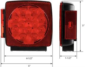 img 1 attached to 🚤 CZC AUTO 12V LED Submersible Trailer Lights - Left & Right Tail Signal for Under 80 Inch Boat Trailer, Truck, RV, Marine - Replacing Incandescent Bulb Units
