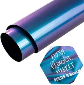 img 4 attached to 🦎 Chameleon Heat Transfer Vinyl 12x5 ft: Easy Cut & Weed HTV for Cricut, Silhouette Cameo | PU T-Shirt Vinyl Rolls - Gradient Purple