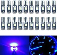 🚗 blyilyb 20-pack blue t5 74 73 17 wedge led bulbs for car dash instrument panel - premium replacement lights logo