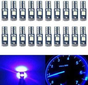 img 4 attached to 🚗 BlyilyB 20-Pack Blue T5 74 73 17 Wedge LED Bulbs for Car Dash Instrument Panel - Premium Replacement Lights