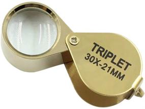 img 2 attached to NIEGIENNA-30X Mini Folding Magnifier Jeweler Loupe Eye Loupe Jewelry Portable Magnifying Glass Pocket Handhold Tools in Golden Color