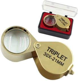 img 4 attached to NIEGIENNA-30X Mini Folding Magnifier Jeweler Loupe Eye Loupe Jewelry Portable Magnifying Glass Pocket Handhold Tools in Golden Color