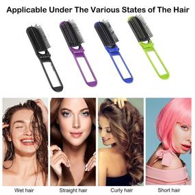 img 1 attached to 🎁 LOUISE MAELYS Colorful Folding Hair Brush with Mirror - Portable and Compact for Travel, a Perfect Gift Idea