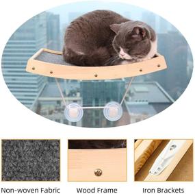 img 1 attached to 🐱 Lahas Cat Window Perch: Premium Cat Bed, Hammock Window Seat with Solid Wood Frame & Built-in Cat Scratcher