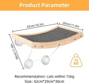 img 3 attached to 🐱 Lahas Cat Window Perch: Premium Cat Bed, Hammock Window Seat with Solid Wood Frame & Built-in Cat Scratcher