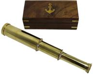 🔭 discover the nautical elegance: 9" handheld brass telescope - perfect for pirates, explorers, and enthusiasts - complete with stylish box logo