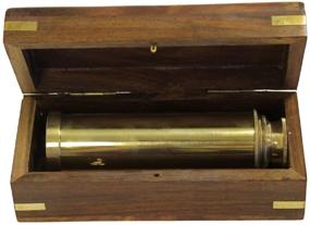 img 2 attached to 🔭 Discover the Nautical Elegance: 9" Handheld Brass Telescope - Perfect for Pirates, Explorers, and Enthusiasts - Complete with Stylish Box