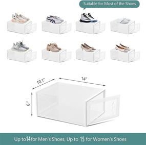 img 2 attached to 👞 X-Large 12 Pack Shoe Boxes Clear Plastic Stackable - Efficient Shoe Storage & Closet Organizer, Space-Saving Shoe Containers Bins