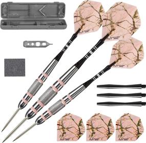 img 4 attached to 🐱 Fat Cat Realtree APC Pink Camo Steel Tip Darts with Case - 23g