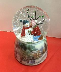 img 2 attached to 🎶 Enchanting 5-inch Musical Girl Kissing Snowman Glitterdome - Captivating Winter Scene Christmas Decoration