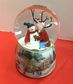 img 3 attached to 🎶 Enchanting 5-inch Musical Girl Kissing Snowman Glitterdome - Captivating Winter Scene Christmas Decoration