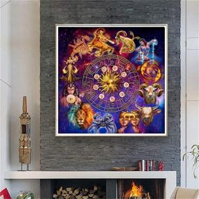 img 1 attached to Transform Your Space with 5D DIY Full Drill Constellation Diamond Painting Aquarius 🌌 Cross Stitch Zodiac Signs Embroidery Mosaic Kit - Home Decor Wall Art and Unique Gifts
