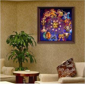 img 2 attached to Transform Your Space with 5D DIY Full Drill Constellation Diamond Painting Aquarius 🌌 Cross Stitch Zodiac Signs Embroidery Mosaic Kit - Home Decor Wall Art and Unique Gifts