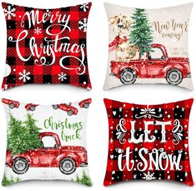 img 4 attached to GTETKDE Christmas Cushion Pillowcase Decorations