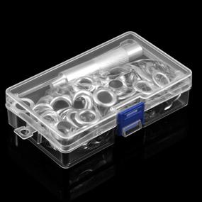 img 1 attached to Pangda Grommet Eyelets Tool Kit - Grommet Setting Tool and 100 Sets Eyelets with Storage Box (1/2 Inch Diameter, Silver)