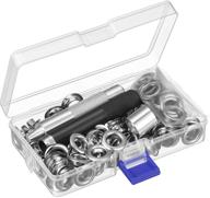 pangda grommet eyelets tool kit - grommet setting tool and 100 sets eyelets with storage box (1/2 inch diameter, silver) logo