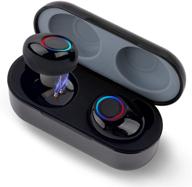 🎧 bluetooth 5.0 true wireless earbuds with charging case, hands-free headset, noise cancellation mic, touch control | 25 hours playback | compatible with iphone and android logo