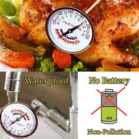 img 1 attached to 🌡️ Modi Meat Thermometer - 5 inch long probes, stainless steel, instant read, high heat range of 120°F-220°F for optimal kitchen cooking