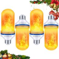 🔥 cppslee christmas decorations outdoor indoor: flame light bulb with gravity sensor - 4 mode led fire bulbs for home decor (yellow, 4 pcs) logo