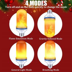 img 2 attached to 🔥 CPPSLEE Christmas Decorations Outdoor Indoor: Flame Light Bulb with Gravity Sensor - 4 Mode LED Fire Bulbs for Home Decor (Yellow, 4 pcs)