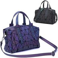 👜 stylish geometric luminous handbag: women's top handle satchel purse logo