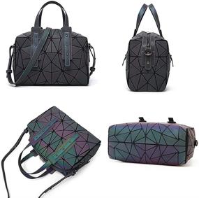 img 3 attached to 👜 Stylish Geometric Luminous Handbag: Women's Top Handle Satchel Purse