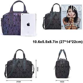 img 1 attached to 👜 Stylish Geometric Luminous Handbag: Women's Top Handle Satchel Purse