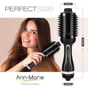 img 1 attached to 🔥 One Step Hot Air Brush and Volumizer Blow Dryer - Hair Dryer Brush with Negative Ions, Straightener Styler