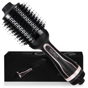 img 4 attached to 🔥 One Step Hot Air Brush and Volumizer Blow Dryer - Hair Dryer Brush with Negative Ions, Straightener Styler