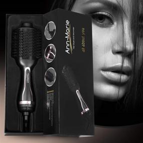 img 2 attached to 🔥 One Step Hot Air Brush and Volumizer Blow Dryer - Hair Dryer Brush with Negative Ions, Straightener Styler