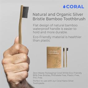 img 2 attached to 🌿 Coral Nano Silver Infused Bamboo Toothbrush - Natural, Biodegradable, Eco-Friendly, BPA-Free - 4 Pack