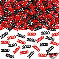 katchon 2020 graduation confetti pack - 1000 count, 1.5 oz - graduation party decorations, graduation supplies in red and black colors логотип