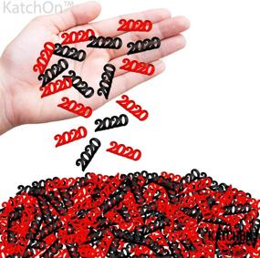 img 1 attached to KatchOn 2020 Graduation Confetti Pack - 1000 Count, 1.5 Oz - Graduation Party Decorations, Graduation Supplies in Red and Black Colors