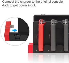img 3 attached to 🔌 4-Piece Charging Dock Station for Nintendo Switch & Switch OLED Model Joycons: Convenient Charging Stand for up to 4 Joycon Controllers