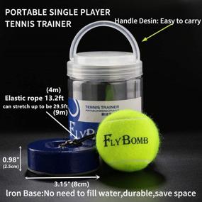 img 1 attached to 🎾 Portable Tennis Trainer - 2.05LB Weighted Iron Base for Tennis Training, Exercise, Self-Study. Rebound Ball Baseboard Sparring Device for Tenis Ball Sports