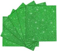 🌟 sparkle and shine with 6 pieces of glitter heat transfer vinyl - ideal for independence day and labor day decor t-shirts, compatible with silhouette cameo heat press machine - 12 x 10 inch (green) logo