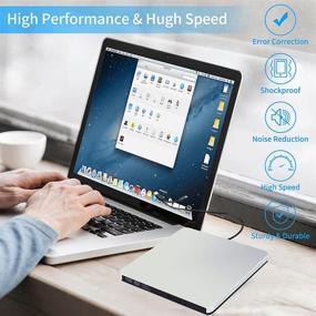 img 1 attached to 💿 High-Speed USB 3.0 External CD DVD Drive for Laptop/MacBook/Desktop - Slim & Portable CD DVD ROM Rewriter Burner Writer - Windows10/8/7/XP Compatible