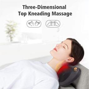 img 1 attached to Shiatsu Back Massager - Shoulder Neck Massager Pillow with Heat for Deep Tissue Kneading in Car, Home, and Office. Ideal Birthday Gifts for Women - Lower Back and Shoulder Relief