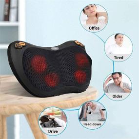 img 2 attached to Shiatsu Back Massager - Shoulder Neck Massager Pillow with Heat for Deep Tissue Kneading in Car, Home, and Office. Ideal Birthday Gifts for Women - Lower Back and Shoulder Relief