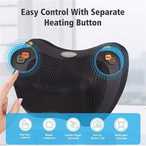 img 3 attached to Shiatsu Back Massager - Shoulder Neck Massager Pillow with Heat for Deep Tissue Kneading in Car, Home, and Office. Ideal Birthday Gifts for Women - Lower Back and Shoulder Relief